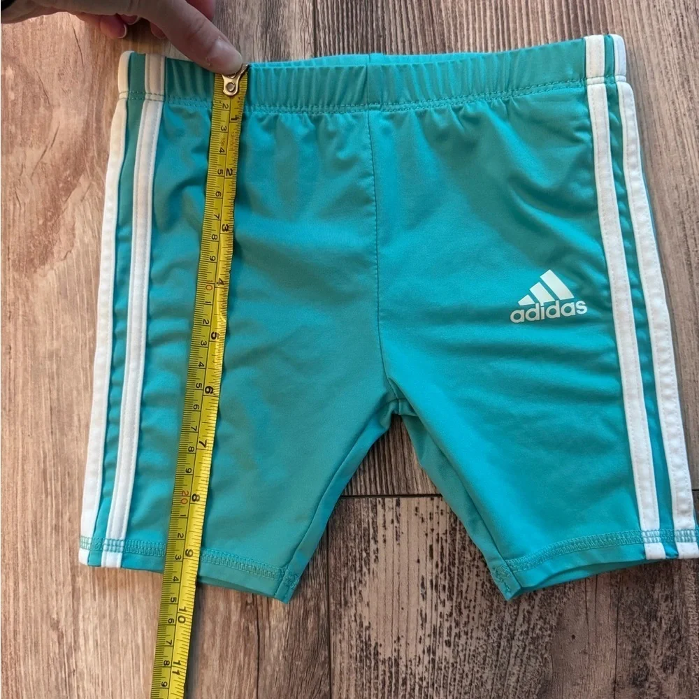 Adidas Toddler Blue and White Athletic Biker Shorts 24M